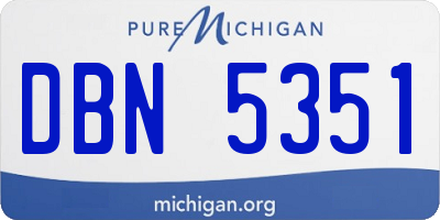 MI license plate DBN5351