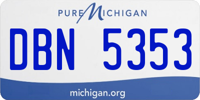 MI license plate DBN5353