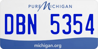 MI license plate DBN5354
