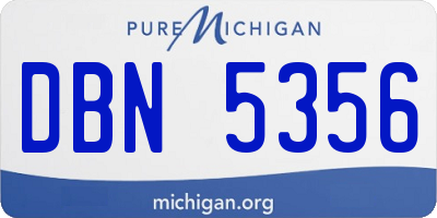 MI license plate DBN5356