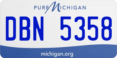 MI license plate DBN5358