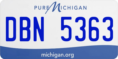 MI license plate DBN5363