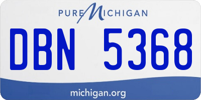 MI license plate DBN5368