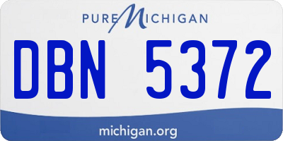 MI license plate DBN5372
