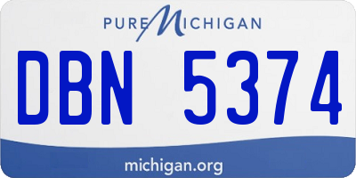 MI license plate DBN5374