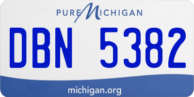 MI license plate DBN5382