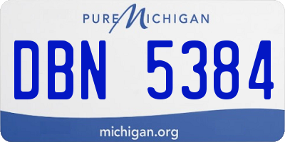 MI license plate DBN5384