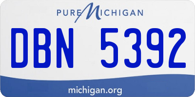 MI license plate DBN5392
