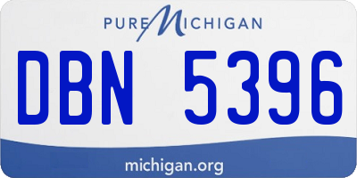 MI license plate DBN5396