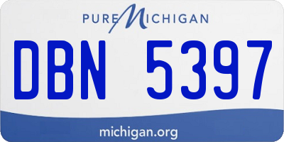 MI license plate DBN5397