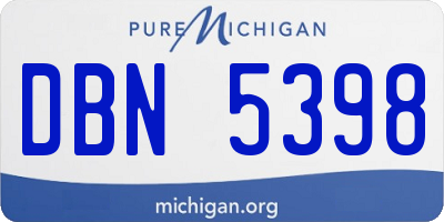 MI license plate DBN5398