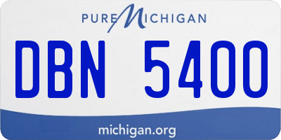 MI license plate DBN5400