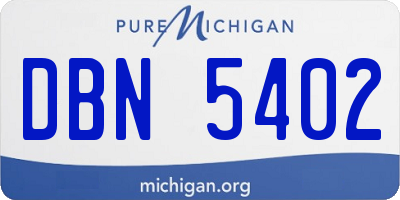 MI license plate DBN5402