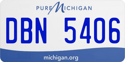 MI license plate DBN5406
