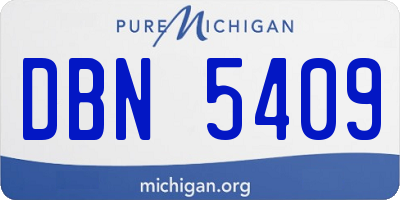 MI license plate DBN5409