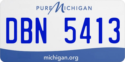 MI license plate DBN5413