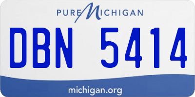 MI license plate DBN5414