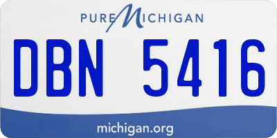 MI license plate DBN5416