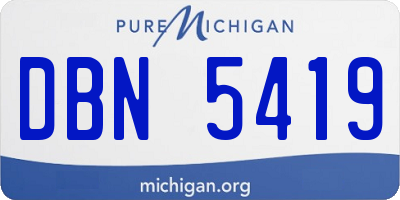 MI license plate DBN5419