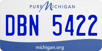 MI license plate DBN5422