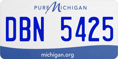 MI license plate DBN5425