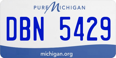 MI license plate DBN5429