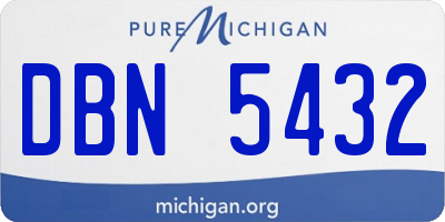 MI license plate DBN5432