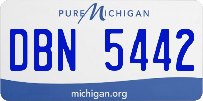 MI license plate DBN5442