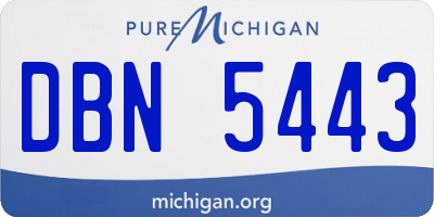 MI license plate DBN5443