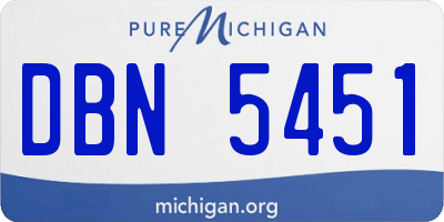 MI license plate DBN5451