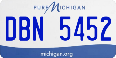 MI license plate DBN5452