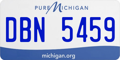 MI license plate DBN5459