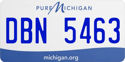 MI license plate DBN5463