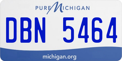 MI license plate DBN5464