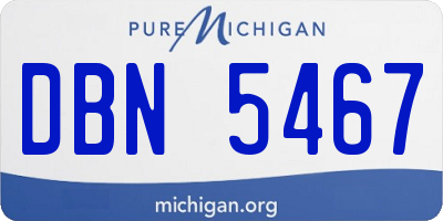 MI license plate DBN5467