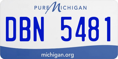 MI license plate DBN5481