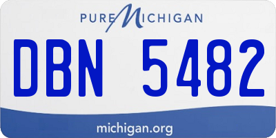 MI license plate DBN5482