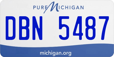 MI license plate DBN5487
