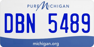 MI license plate DBN5489