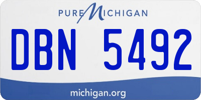MI license plate DBN5492