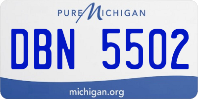 MI license plate DBN5502
