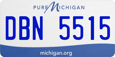 MI license plate DBN5515