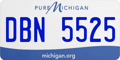 MI license plate DBN5525