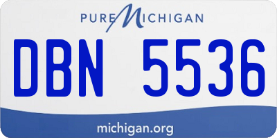 MI license plate DBN5536