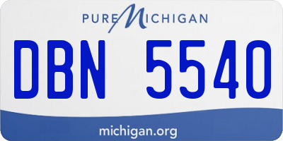MI license plate DBN5540