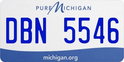 MI license plate DBN5546