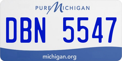 MI license plate DBN5547