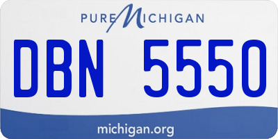 MI license plate DBN5550