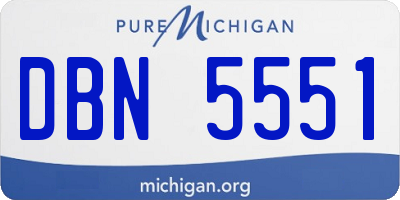 MI license plate DBN5551