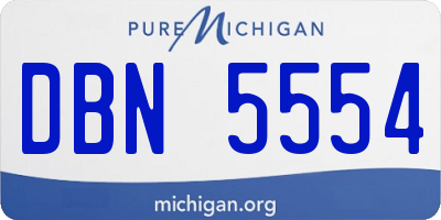 MI license plate DBN5554